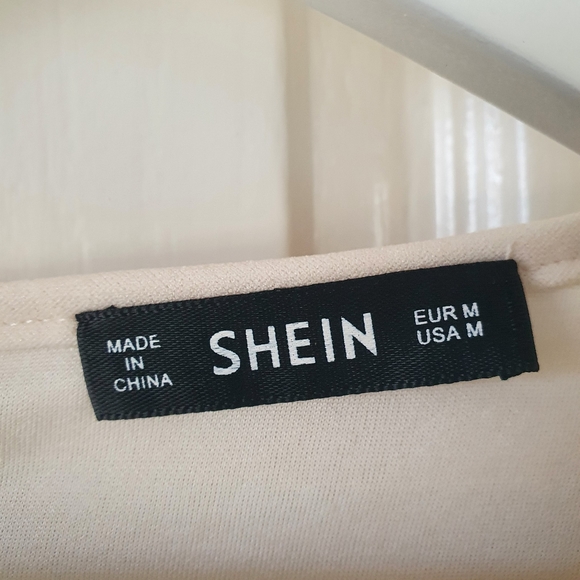 SHEIN Gorgeous Cream Puff Sleeve Flared Dress Size 10 - Picture 8 of 11